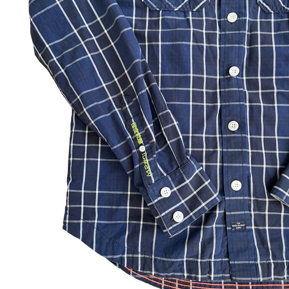 SUPERDRY Washbasket Long Sleeve Shirt Jacket Navy Blue Check Lined Size XLarge - Picture 14 of 16